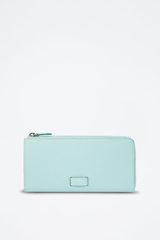 Carteira comprida de couro Ninon - Verde-hortelã