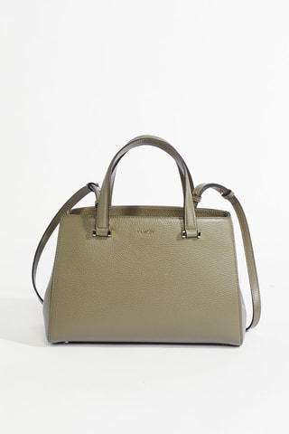 Sac à main en cuir Lettrines S - Kaki