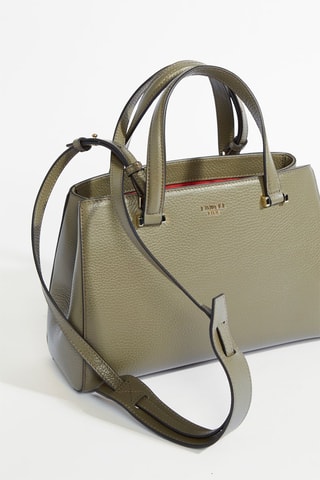 Sac à main en cuir Lettrines S - Kaki