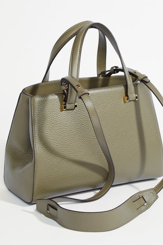 Sac à main en cuir Lettrines S - Kaki