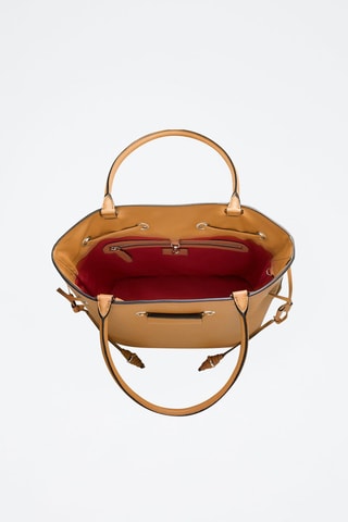 Mala bucket de couro Le Huit M - Camel