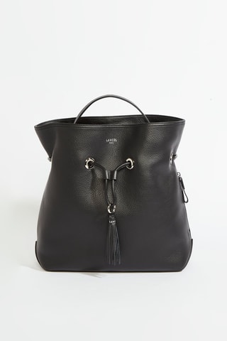 Sac seau en cuir Sacha M - Noir