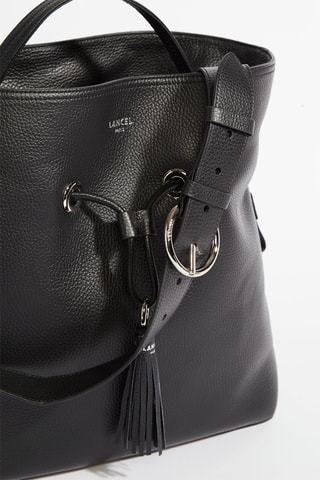 Sac seau en cuir Sacha M - Noir