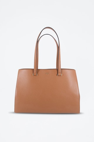 Mala de ombro de couro Lettrines M - Camel