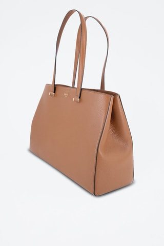 Mala de ombro de couro Lettrines M - Camel