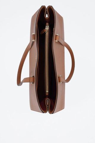 Mala de ombro de couro Lettrines M - Camel