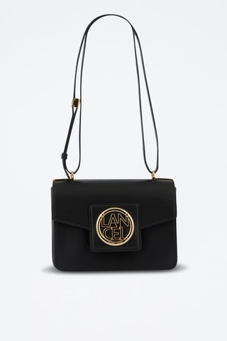 Mala a tiracolo de couro Roxane - Preto e dourado - S