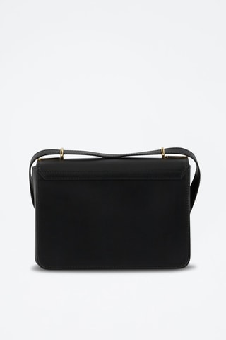 Mala a tiracolo de couro Roxane - Preto e dourado - S