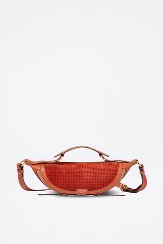 Mala a tiracolo de couro Origami S - Vermelho-tijolo