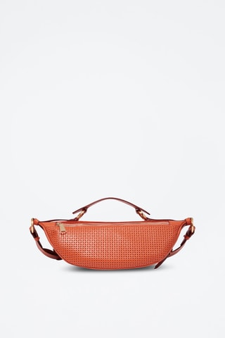 Mala a tiracolo de couro Origami S - Vermelho-tijolo