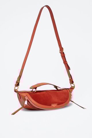 Mala a tiracolo de couro Origami S - Vermelho-tijolo