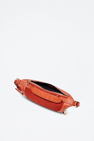 Mala a tiracolo de couro Origami S - Vermelho-tijolo