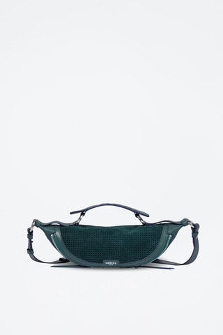 Mala a tiracolo de couro S - Verde-escuro