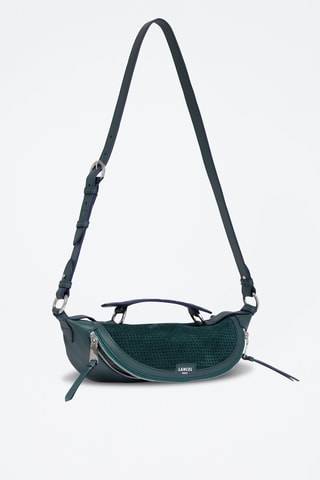 Mala a tiracolo de couro S - Verde-escuro