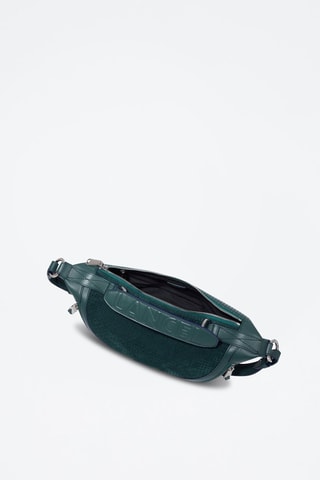 Mala a tiracolo de couro S - Verde-escuro