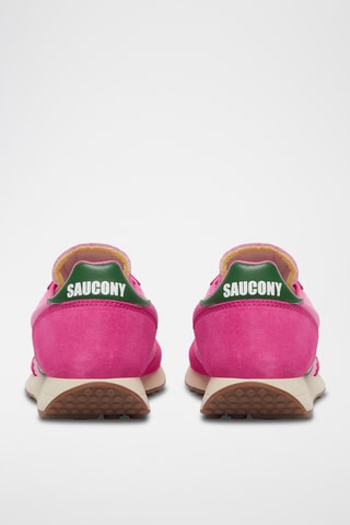 Zapatillas de nobuk Trainer 80 - Fucsia y verde oscuro