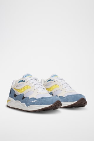 Zapatillas de nobuk Grid Shadow 2 - Azul cobalto y blanco