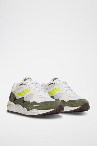 Baskets en nubuck Grid Shadow 2 - Blanc et vert