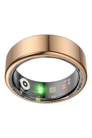 Anel conectado Mogie - Modelo Titan - Dourado-rosa - Tamanho 12