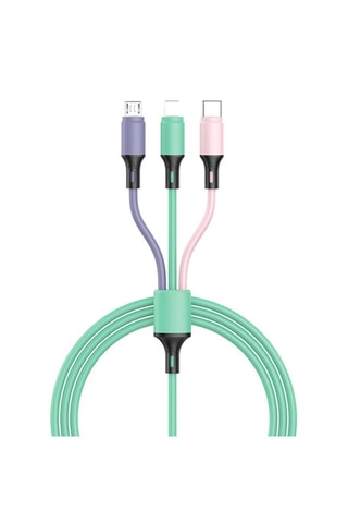 Cabo de carregamento Micro-USB/Lightning/Tipo-C 3 em 1 - EKO