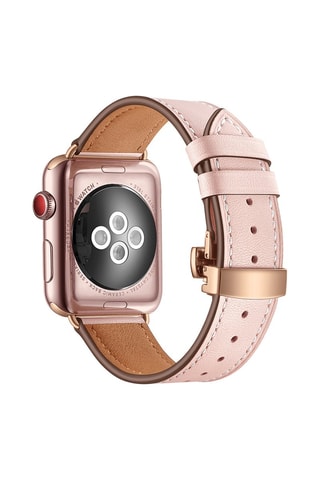 Bracelete em couro compatível Apple Watch 42/44/45 mm - Rosa - Adidas