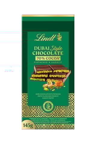 2 x tablettes noir pistache kadaïf Dubai Style Lindt - 145 g