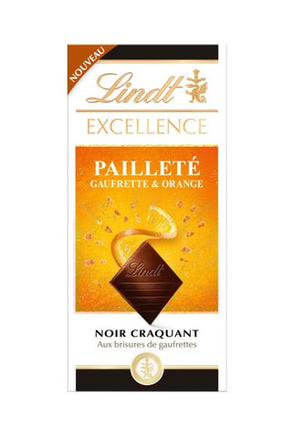 4 x Tablette Excellence Noir Gaufrette Orange - 100 g