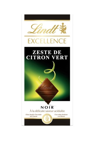 4 x Tablette Excellence Noir Zeste de citron vert - 100 g
