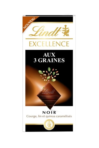 4 x Tablette Excellence Noir aux 3 Graines - 100 g