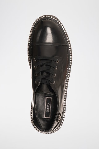 Derbys à talons plateformes en cuir Forty - Noir