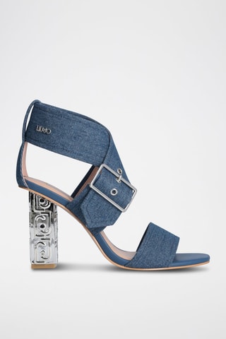 Sandales à talons en jean Serena - Indigo