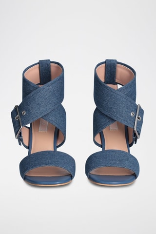Sandales à talons en jean Serena - Indigo