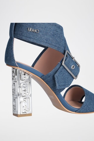 Sandales à talons en jean Serena - Indigo