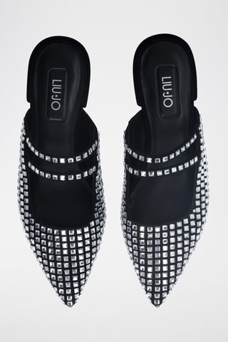 Mules en cuir de chèvre Viola - Noir