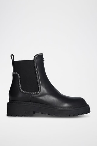 Bottines Chelsea en cuir de taureau Rumi - Noir