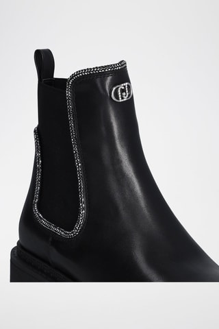 Bottines Chelsea en cuir de taureau Rumi - Noir