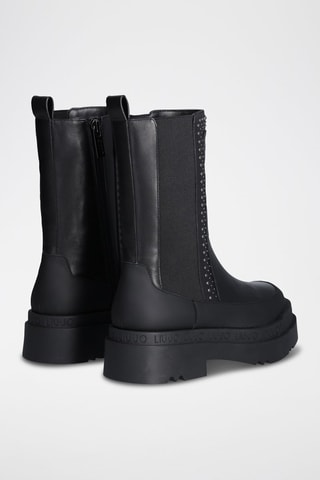 Bottines en cuir Love - Noir