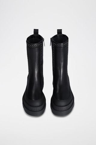 Bottines en cuir Love - Noir