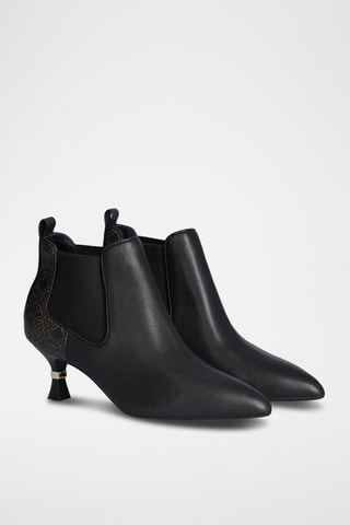 Low boots en cuir de chèvre - Noir et marron
