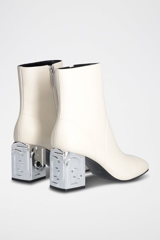 Bottines en cuir -  Ivoire