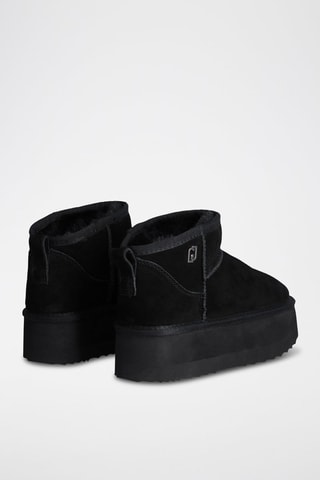 Bottines fourrées en cuir - Noir