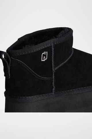 Bottines fourrées en cuir - Noir