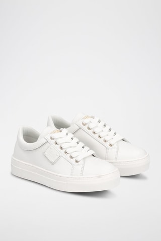 Sneakers en cuir de taureau Alicia - Blanc
