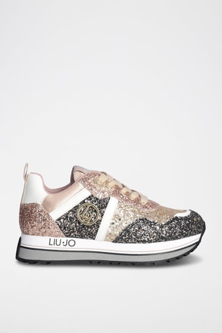 Baskets plateformes Maxi Wonder -  Doré rose et noir