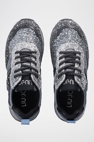 Baskets plateformes Maxi Wonder -  Bleu et argenté