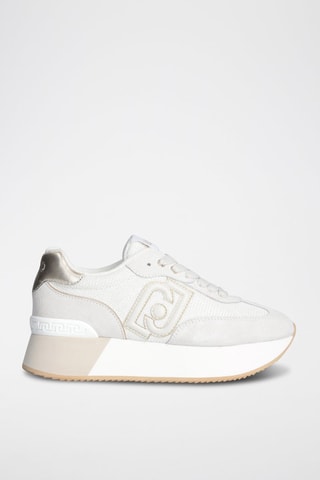 Baskets plateformes en cuir de taureau Dreamy - Blanc