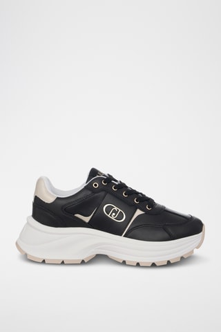 Baskets plateformes en cuir - Noir