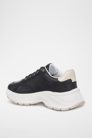 Baskets plateformes en cuir - Noir