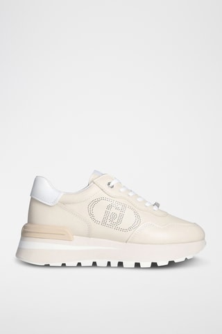 Baskets en cuir - Ecru et blanc