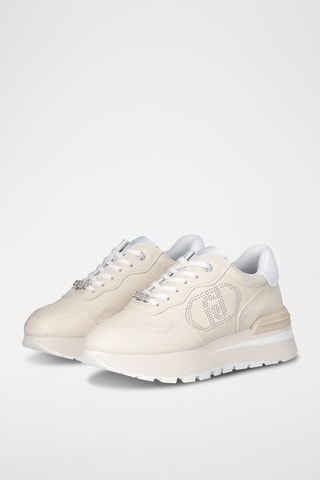 Baskets en cuir - Ecru et blanc